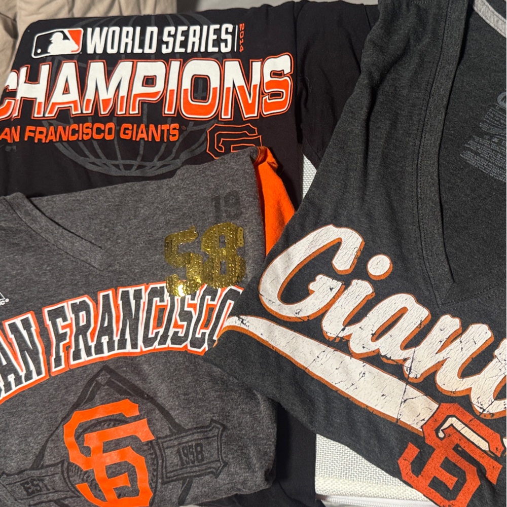 Nike Women’s  T-Shirt - Black, Orange, and Gray SF Giants